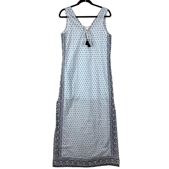 Vineyard Vines Fan Border Print Maxi Dress S Beach Resort Coastal Summer Bandana - Picture 2 of 11